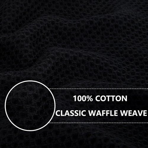 Homaxy 100% Cotton Kitchen Dish Towels - Ultra Soft, Absorbent & Quick Drying | 20 x 28 Inches, 8-Pack, Black