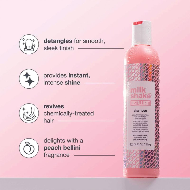 milk_shake Insta.Light Shampoo - Strengthening Shampoo with Filler Effect | Leaves Hair Soft and Shiny | 10.1 fl oz (300 ml)