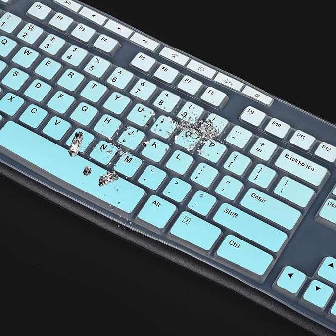 Keyboard Cover for Logitech MK370 MK295 MK270 K270 Keyboard, Logitech MK370 MK270 K270 Keyboard Skin Protector - Gradual Mint