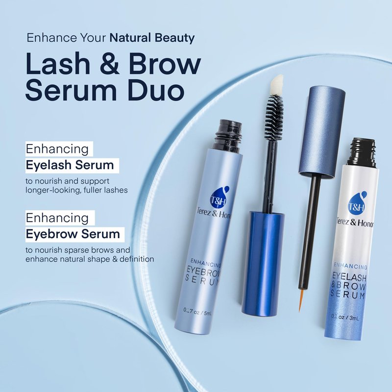 Terez & Honor Advanced Enhancing Eyelash and Eyebrow Serum (Lash Brow Serum Duo Pack)