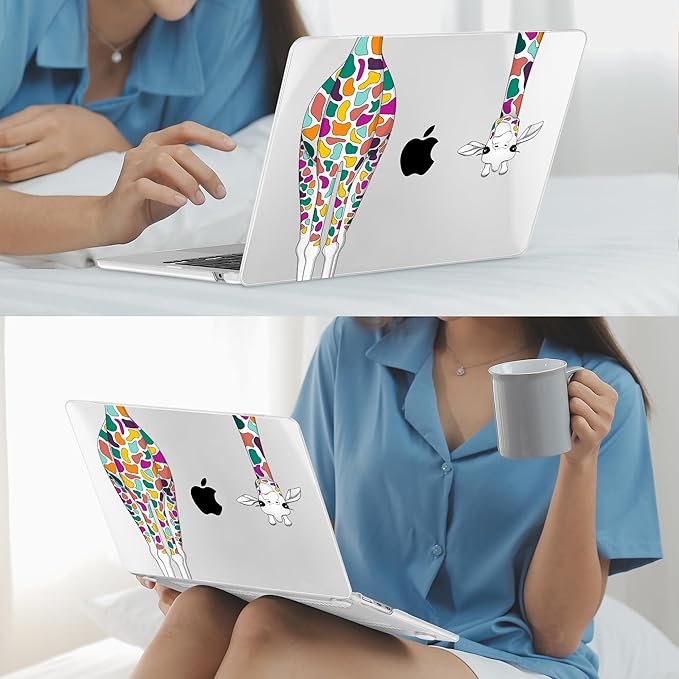 Mektron for 2026 MacBook Air 13-inch M5 Laptop Case A3449 with 13.6-inch Liquid Retina Display Fits 2025 A3240 M4 2024 A3113 M3 2023 A2681 M2 Printed Shell for MacBook Air 13.6", Giraffe