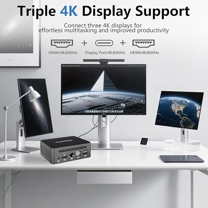 EGSMTPC Mini Desktop Computer, Intel Core i5-12450H (Up to 4.40GHz), 16GB DDR4 RAM, 512GB M.2 SSD, Mini PC Supports Triple 4K Display, USB 3.2, Wi-Fi 6, BT 5.2, RJ45 2.5G