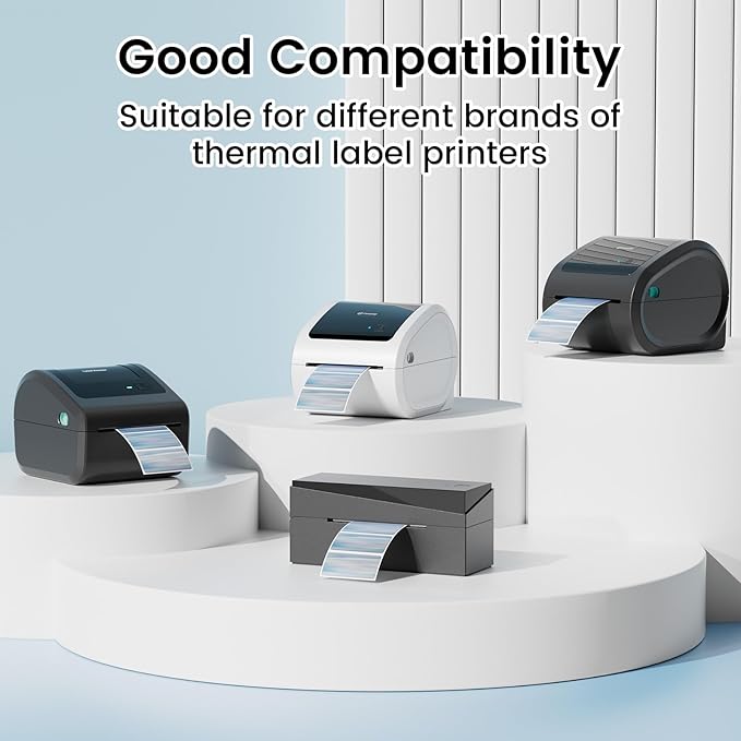 Omezizy 2.25x1.25 Inch Thermal Labels Sliver, Holographic Sliver Barcode Thermal Labels for Thermal Printer and Small Business, Multi-Purpose Rectangle Stickers, 500 Sheets/Roll