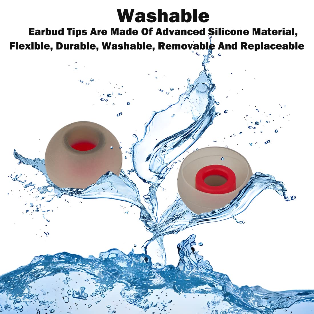 DMZHY Silicone Earbud Replacement Tips Earbud Tips Ear Tips Fit Most in-Ear Earbuds(Inner Hole 4.5mm -6mm) Headphone Eartips Ear Bud Covers Small 9 Pairs