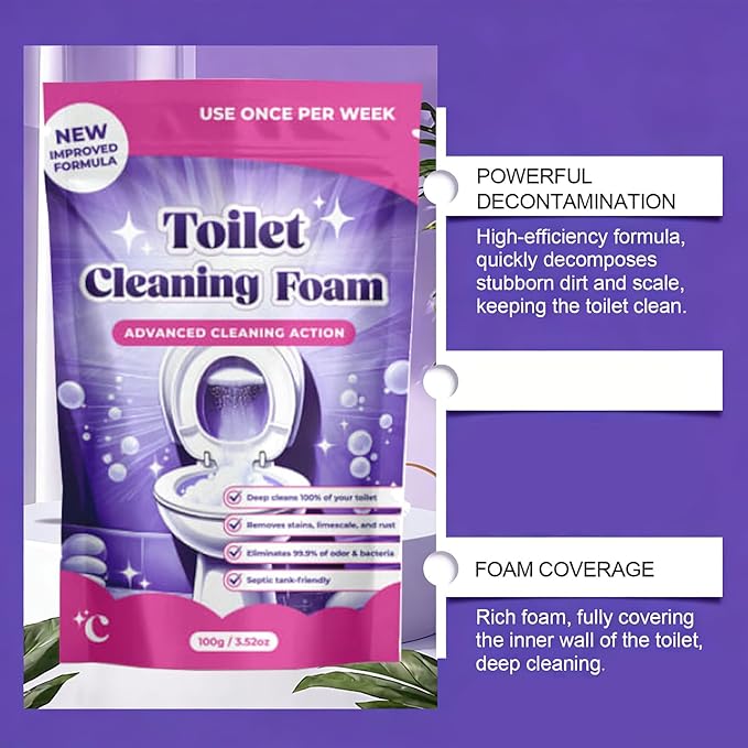 Upgrade Toilet Bowl Cleaner, for Sparkling Clean, Touch Free Foaming Cleaning Powder (1pcs)