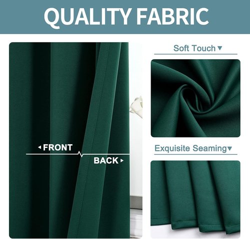 ChrisDowa Blackout Curtains - 90-Inch Thermal Insulated Grommet Panels Set | Forest Green, 2 Panels