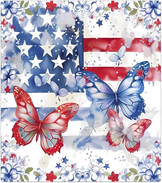 Dishwasher Magnet Cover Red Blue American Flag Butterfly Reusable Dishwasher Magnetic Cover Sticker Decorative Dish Washer Door Cover Panel for Home Kitcen Appliance, 21x26 in