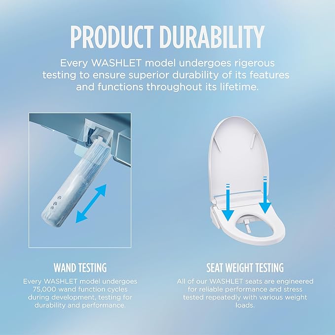 TOTOÂ® WASHLETÂ®+ S7A Electronic Bidet Toilet Seat with EWATER+Â® Bowl and Wand Cleaning, Auto Open and Close Contemporary Lid, Elongated, Cotton White - SW4736AT40#01