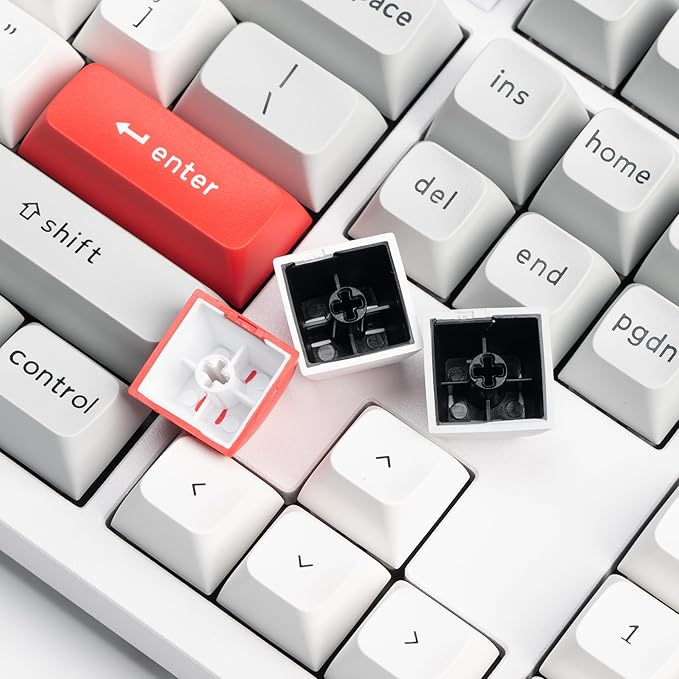 Keychron Q6 Pro Full Aluminum RGB Wireless/Wired Custom Mechanical Keyboard, Full-Size QMK/VIA Programmable Knob KSA Double-Shot PBT Keycaps Hot-Swappable Red Switch, Mac Windows Linux-White