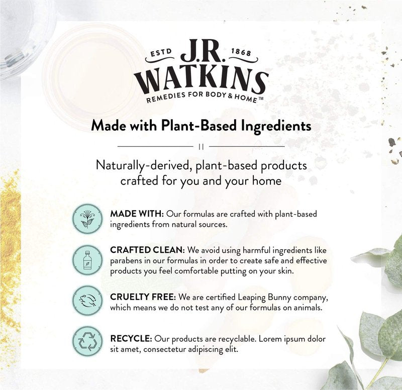 J.R. Watkins Daily Moisturizing Lotion – Body Cream in Pump Dispenser – Hydrating Skin Cream Made with Shea Butter, Cocoa Butter, Coconut Oil & Vitamin E, Lemon Cream, 18 fl oz
