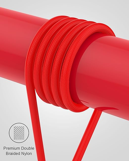 ZBF Magnetic Charging Cable 3A Fast Charging (4-Pack, 3.3/3.3/6.6/6.6 ft) 3 in 1 Magnetic Phone Charger, 480Mbps Data Transfer, USB A to Type C Charger Cable USB-C/Iproduct Micro USB Device (Deep Red)
