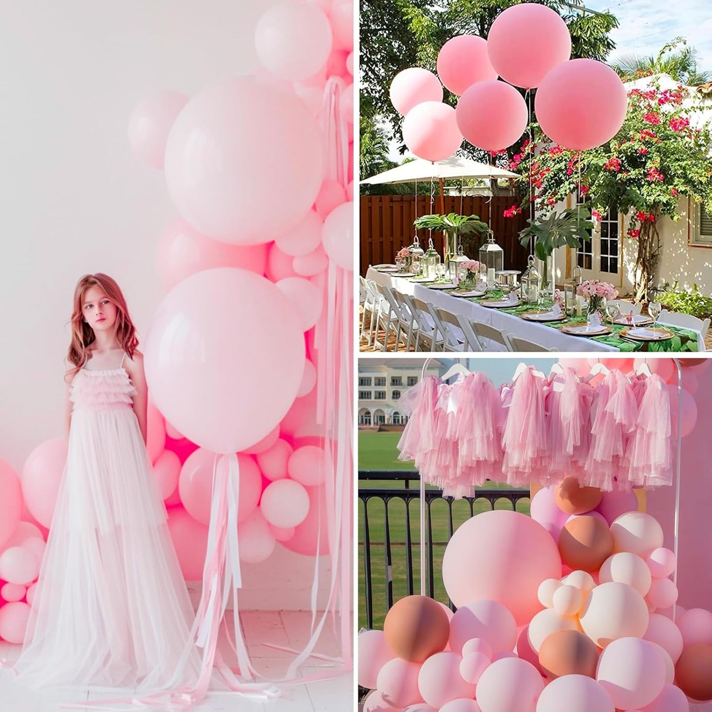 PartyWoo Baby Pink Balloons - 20pcs 18 Inch Pastel Latex Helium Balloons for Baby Showers & Parties