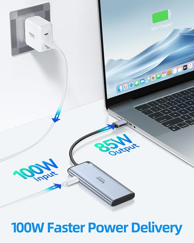 USB-C Splitter with 4K@60Hz Video USB-C Hub Dual Monitor with DP Alt Mode