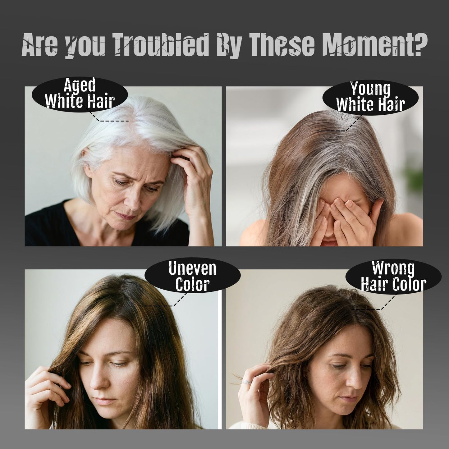 BOJICA 3 in 1 Black Hair Dye Shampoo for Gray Hair | Instant Full Gray Coverage, 3-4 Weeks Lasting, Includes Cape & Gloves(16.9 Fl oz)