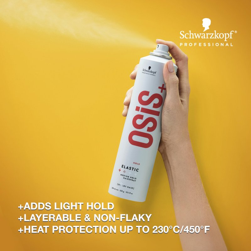 OSiS+ Elastic Light Hold Hairspray 9oz - |Lightweight Brushable Hold | Heat Protection and Shine for All Hair Types
