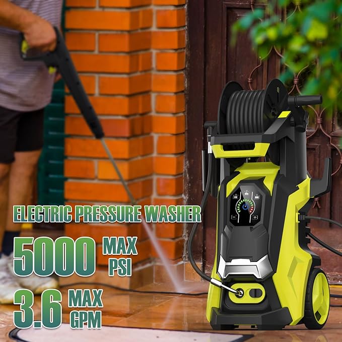 Pressure Washer Power Washer with 4 Quick Connect Nozzles,Inlet Hose & Filter, Foam Cannon for Cars/Fences/Driveways Cleaning