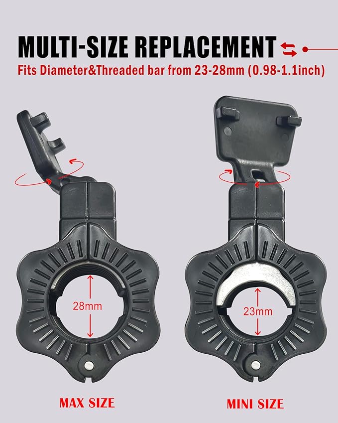 Adjustable Barbell Clips (2-Pack), Fits 0.98-1.1" Olympic & Standard Bars, Secure Locking Collars for Weight Lifting Strength Training (Balck)
