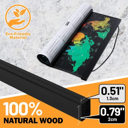 Benjia Poster Frame - Magnetic Light Wood Hangers for Canvas Artwork | 120x80 cm (47") - Black
