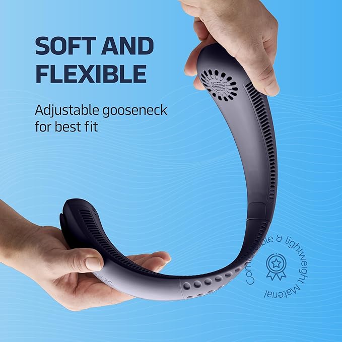 NEXAIR Portable Neck Fan Hands Free Cooling Bladeless Blue