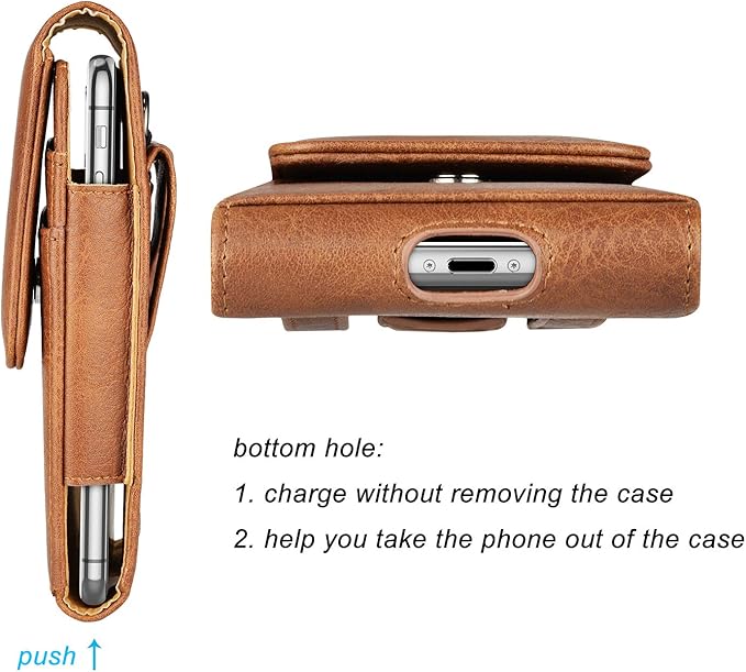 Tiflook Phone Holster for Samsung Galaxy S24 S23 S22 S21 S20 FE S10 S9 A51 A52 A53 Note 20 Note 10 Plus LG Stylo 5 PU Leather Case Pouch Belt Phone Holder with Belt Clip,Brown