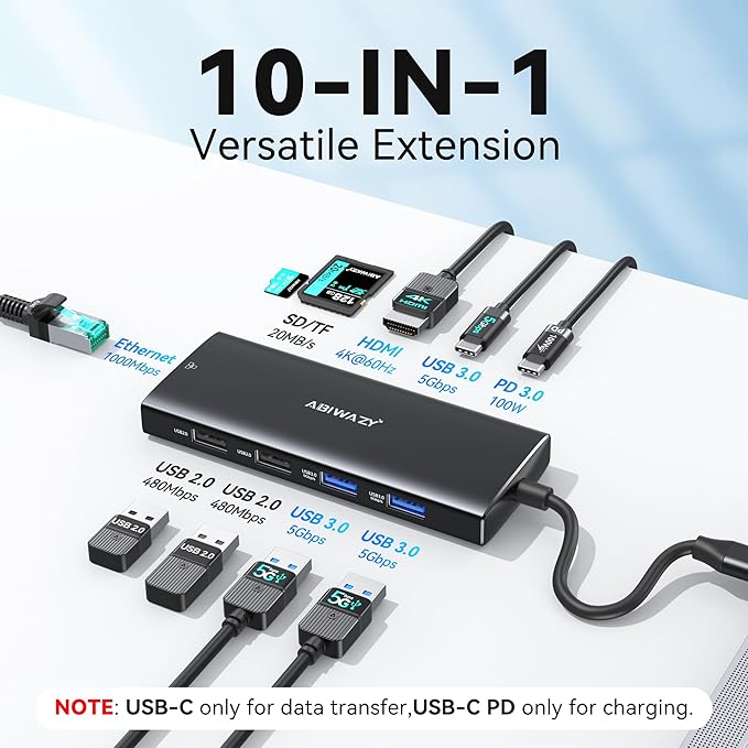 USB C Docking Station Dual Monitor for Dell/HP/Lenovo/Surface Laptop, 15 in 1 Triple Display Multiport Adapter Hub, USBC Dock Dongle with 2 HDMI+VGA+6 USB C/A+Button+100W PD+Ethernet+SD/TF+Audio