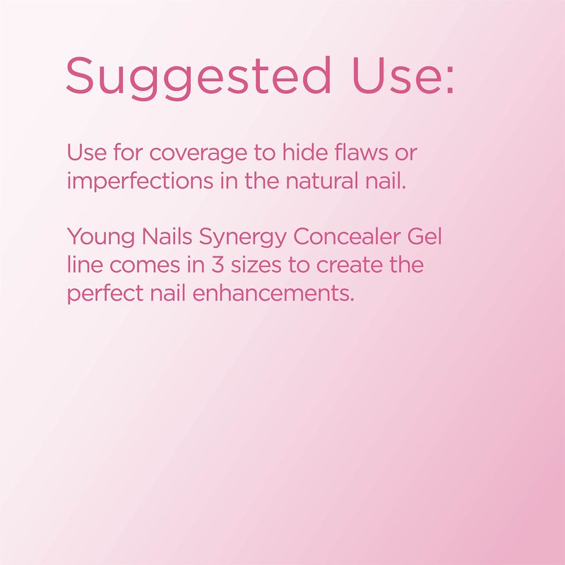 Young Nails Synergy Gel System, Building Gel - Hard Builder Gel, Superior Adhesion & Strength, Structured Nail Gel Builder - Concealer Gel, Pink, 30g