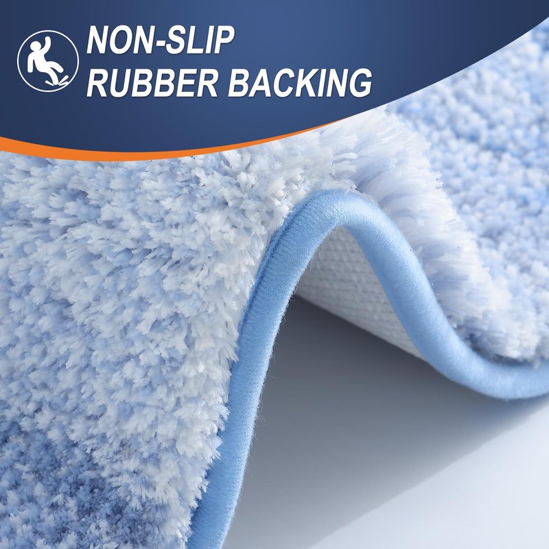 OLANLY Large Bathroom Rugs Mat 44x32, Extra Soft Absorbent Microfiber Bath Rugs, Rubber Backing, Quick Dry, Washable Bath Mats for Bathroom Floor, Tub and Shower, Home Decor Accessories, Light Blue
