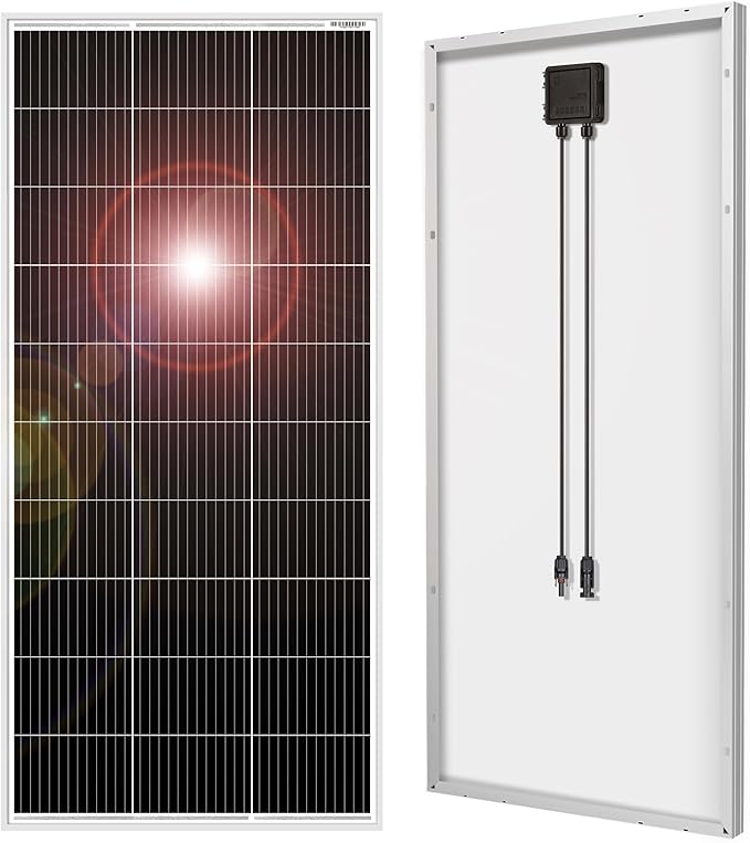 DOKIO 200W Monocrystalline Solar Panel 12V, High Efficiency Glass Module with Aluminum Frame, MC4 Connector, Pre-Drilled Holes for RV, Boat, Roof, Off-Grid Power