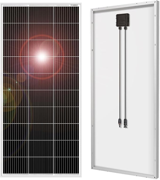 DOKIO 200W Monocrystalline Solar Panel 12V, High Efficiency Glass Module with Aluminum Frame, MC4 Connector, Pre-Drilled Holes for RV, Boat, Roof, Off-Grid Power