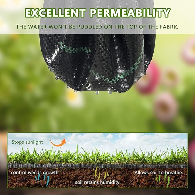 3ftx50ft Weed Barrier Landscape Fabric Heavy Dutyï¼Weed Block Gardening Ground Cover Mat, Weed Control Garden Cloth ï¼Woven Geotextile Fabric for Underlaymentï¼Commercial Driveway Fabric