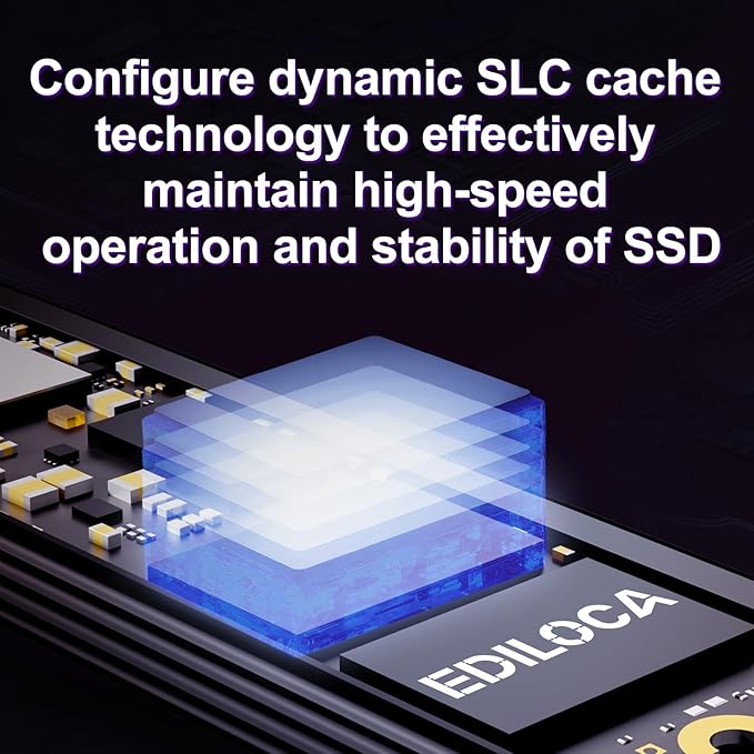 Ediloca 2TB M2 NVME SSD with Heatsink - PCIe Gen4.0 NVMe M.2 2280 3D NAND TLC, 4800MB/s Read, Internal Solid State Drive for PS5/PC, Dynamic SLC Cache, PS5 Storage Expansion, 5-Year Warranty(EN760)