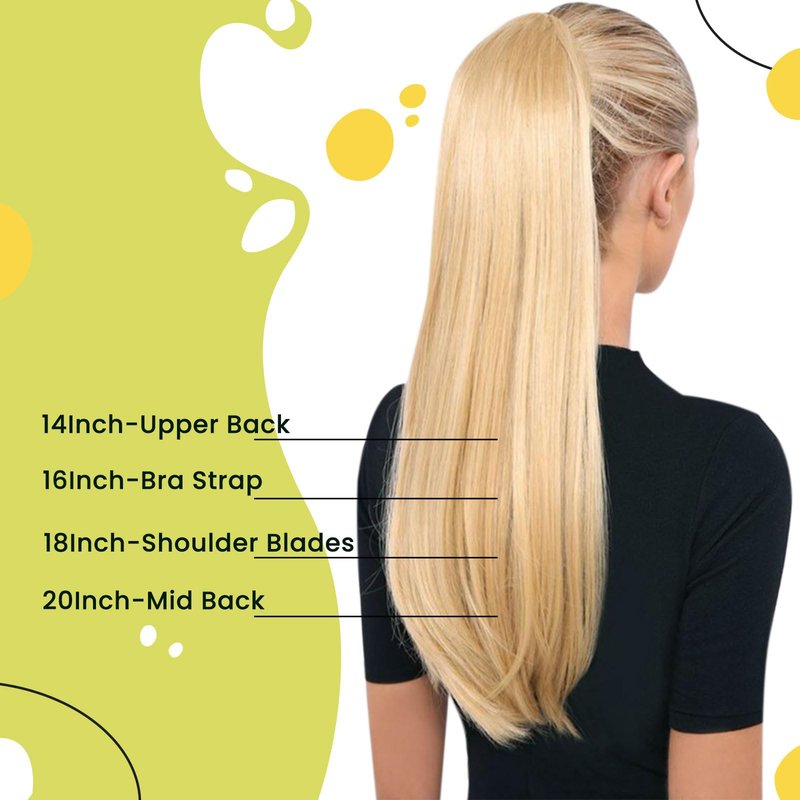 RUNATURE Human Hair Ponytail Extension Blonde Ponytail Hair Extension Dark Blonde Highlight Caramel Blond Short Ponytail Human Hair Extensions Straight Pony Tails Hair Extension 12 Inch 70g