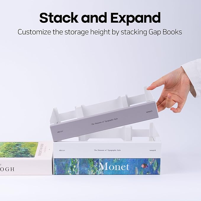 TastePick Book Shape Decorative Cable Management Box - Expandable Cable Organizer Box with Magnetic Closure for Home & Office (PatternHouse, Standard)
