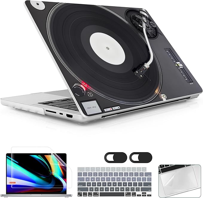 Lepeoac Case for MacBook Pro 16 inch Case 2026-2021 | M5 A3429 A3428 M4 M3 M2 M1 Pro/Max | Protective Hard Shell Laptop Cover with Screen Protector & Keyboard Cover | DJ Turntable