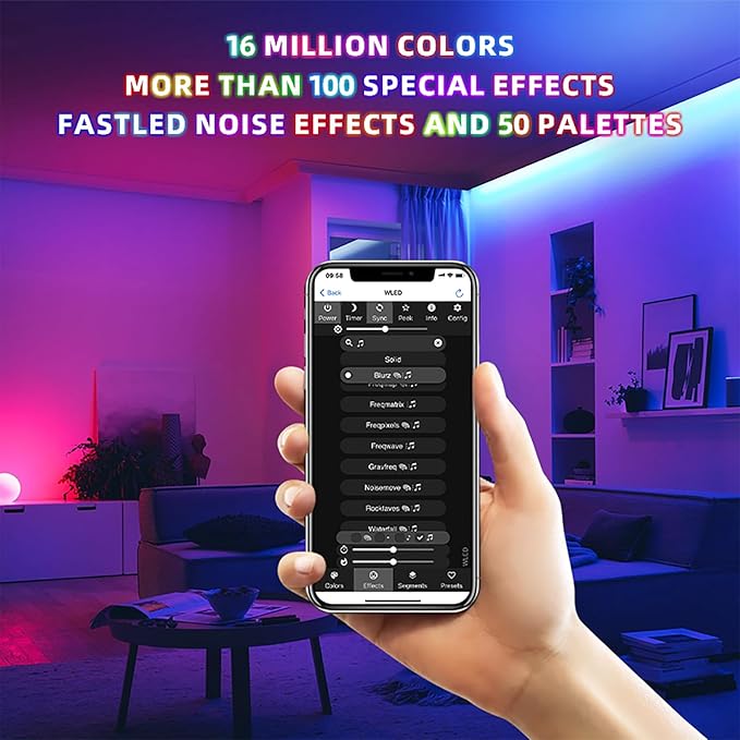 WeGoIOT ESP32 Ultra-Thin WLED Digital Light Strip Controller with Mic Sound Mode DC5-24V RGB IC Digital Dynamic Light WS2811 WS2812B SK6812 SM16703P Flexible DIY FCOB Addressable LED Strip