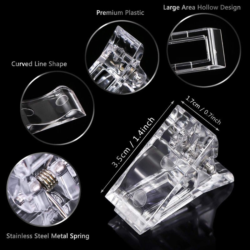 MIKIMIQI Dual Nail Forms Set Poly Gel Quick Building Nail Kit, 120Pcs Stiletto Gel Nail Molds with 10Pcs Acrylic Nail Tips Clips 1Pc Dual-Ended Poly Extension Gel Brush Nail File for Polygel Extension