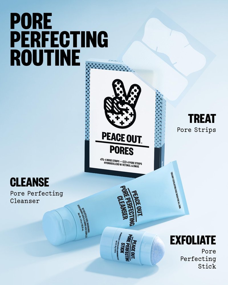 PEACE OUT Pore Perfecting Stick With Kaolin Clay to Clear Clogged Pores, Exfoliating Face Cleanser with Glycolic and Salicylic Acids, Draw Out Dirt & Oil (0.53 oz)