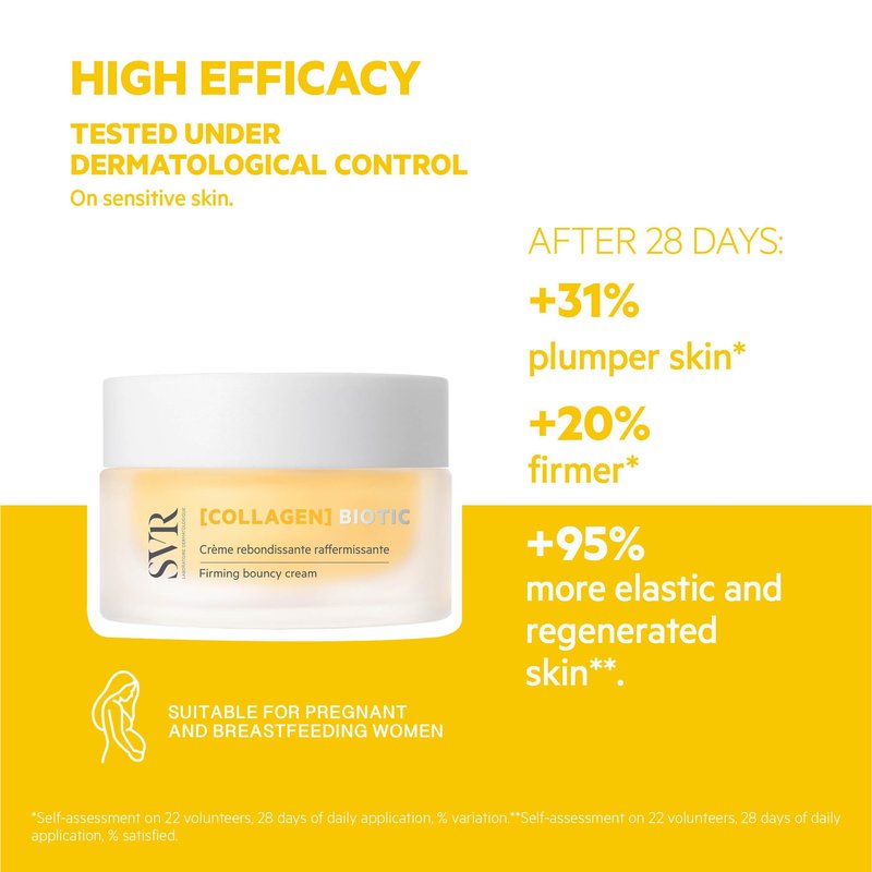SVR - [COLLAGEN Biotic - Firming Cream - Vegan Collagen, Vitamin C and a Postbioitc - Suitable for sensitive skin - Non-greasy finish, 96% Naturally-Derived Ingredients - 1.7 fl.oz