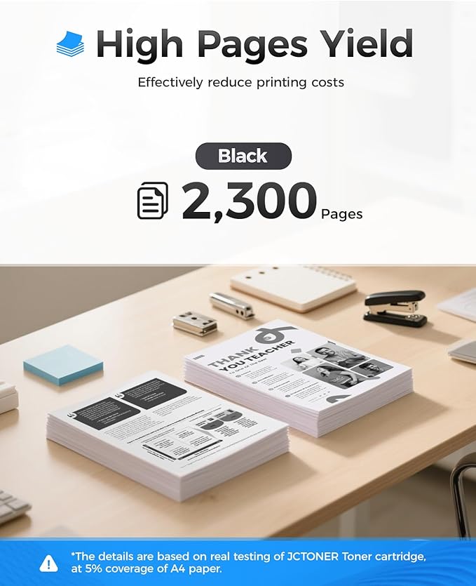 JCTONER 05A Black Toner Cartridge 2-Pack with chip High Yield Replacement for 05A CE505A 05X CE505X Toner Compatible Works with Printer