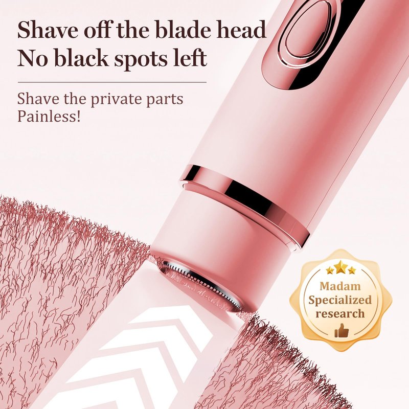 Bikini Trimmer for Women – Dual Head Electric Razor for Bikini, Underarm, Leg & Facial Hair, Painless Ceramic Blade, IPX7 Waterproof, Pink