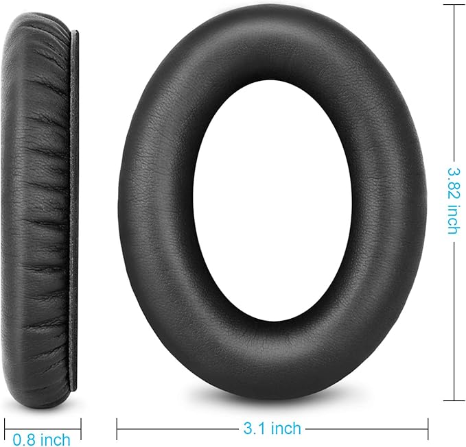 HZTCAM Professional Replacement Ear Pads for Bose QuietComfort 35 QC15 QC25 QC2 QC35/ Ae2 Ae2i Ae2w SoundTrue & SoundLink Over-Ear/Around-Ear Headphones/Soft Protein Leather (Black)