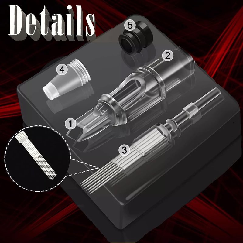 Tattoo Cartridge Needles - 60pcs Mixed Sizes 1203RL, 5RL, 7RL, 5RS, 7RS, 9RS | Disposable Tattoo Needles for Tattoo Pen Machine