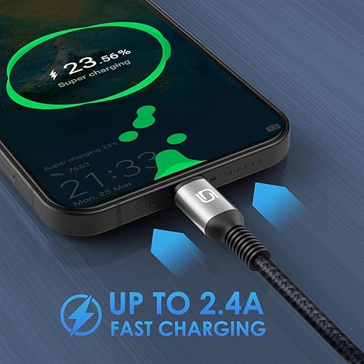 Long iPhone Charger Cable 10FT, 3Pack [Apple MFi Certified] USB-A to Lightning Cable Nylon Braided Fast Charging Cord Compatible with iPhone 14/13/12/11 Pro Max/XR/XS/X/8/7/Plus/6S iPad/iPod/AirPods