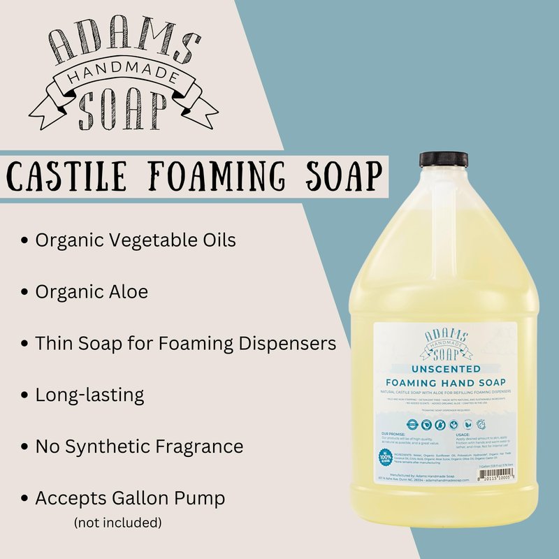 Adams Handmade Soap Thin Castile Foaming Liquid Hand Soap 1 Gallon Refill - Unscented