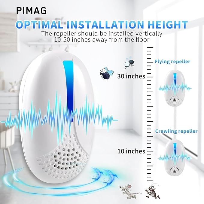 2025 Upgraded Version Ultrasonic Repeller Indoor, Mouse Repellent Plug in, Pest Control, Repellent Roach, Rodent, Mouse, Bugs, Mosquito, Spider, Ant for Home,Kitchen, Office, Warehouse 6 Packs