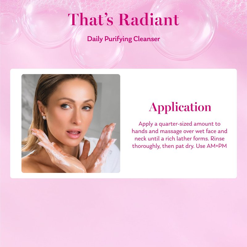 Parivie That's Radiant Daily Purifying Cleanser Gel-to-Cream Face Wash with BHA, Ceramides & Rice Extract, Gently Cleanses, Removes Makeup and Impurities, 5 fl oz