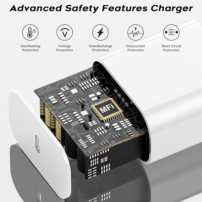 iPhone 17 Charger 40-60W Foldable USB C Fast Charging Block Single Port Apple 40W Dynamic Power Adapter with 60W Max,Apple Charger for iPhone 17 Pro Max/Air/16/15/14/13/12/11 Series,iPad Pro Air Mini