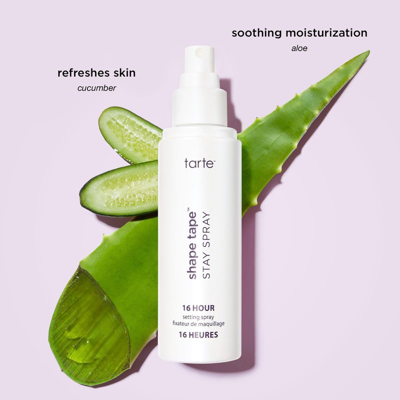 tarte shape tape vegan stay spray – Weightless Setting Spray, Skincare-Infused Mist to Hydrate & Refresh, Creates Long-Lasting Makeup, Waterproof, Transfer-Resistant, Cruelty-Free, travel size