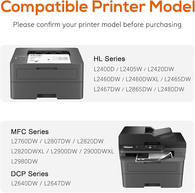 Jeostarky Compatible TN830XL TN830 Toner Replacement for Brother TN830XL TN830/XL/V Toner Work with HL-L2460DW HL-L2405W HL-L2400D HL-L2480DW MFC-L2820DW XL MFC-L2900DW DCP-L2640DW Printer (4 Black)