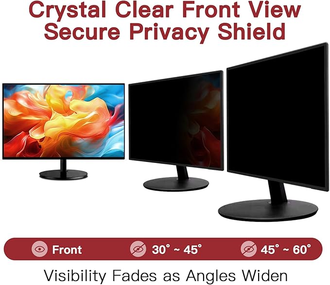 2 Pack 22 Inch Privacy Screen for Computer Monitor 16:10 Aspect Ratio, Eye Protection Anti Glare Computer Screen Cover, Removable Anti-Scratch Computer Screen Privacy Shield for 22''Widescreen